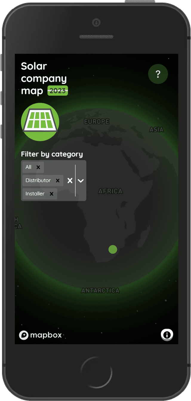 Solar Company Map on Phone